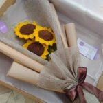 Crocheted sunflower bouquet