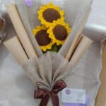 Crocheted sunflower bouquet