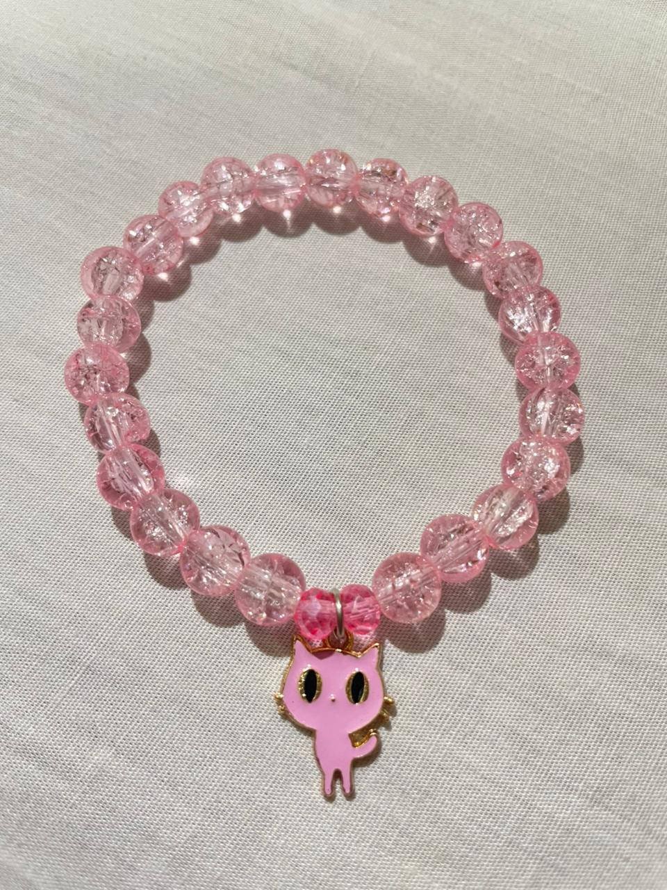 Pink cat bracelet