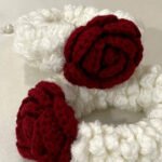 Handmade floral scrunchies