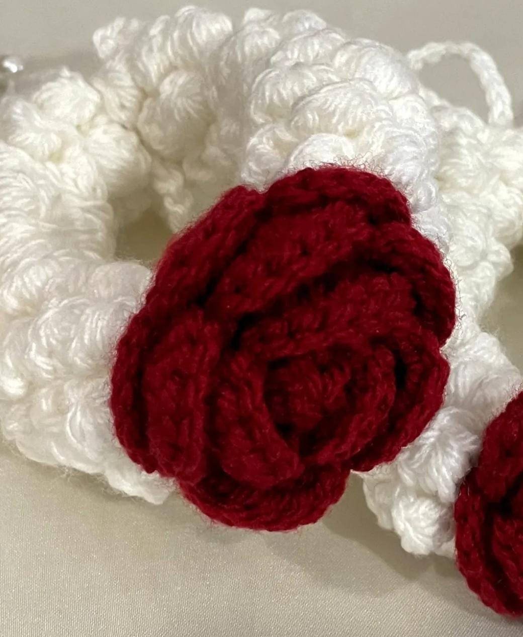 Handmade floral scrunchies