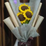 Crocheted sunflower bouquet