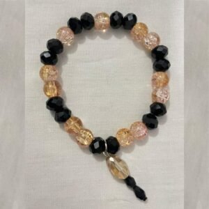 Black pink gold bracelet.