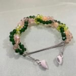 Green brown amber bracelet.