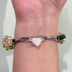 Green brown amber bracelet.