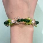 Green brown amber bracelet.