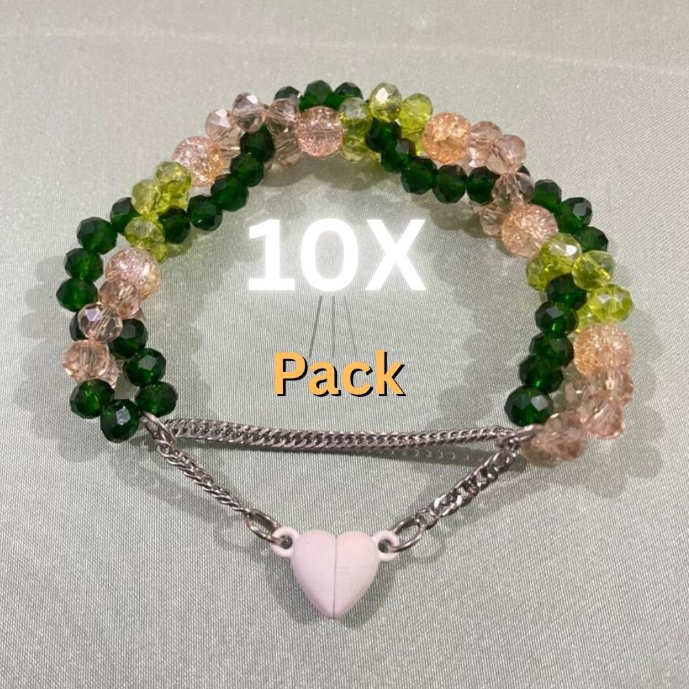 Green brown amber bracelet.