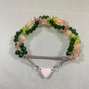 Green brown amber bracelet.