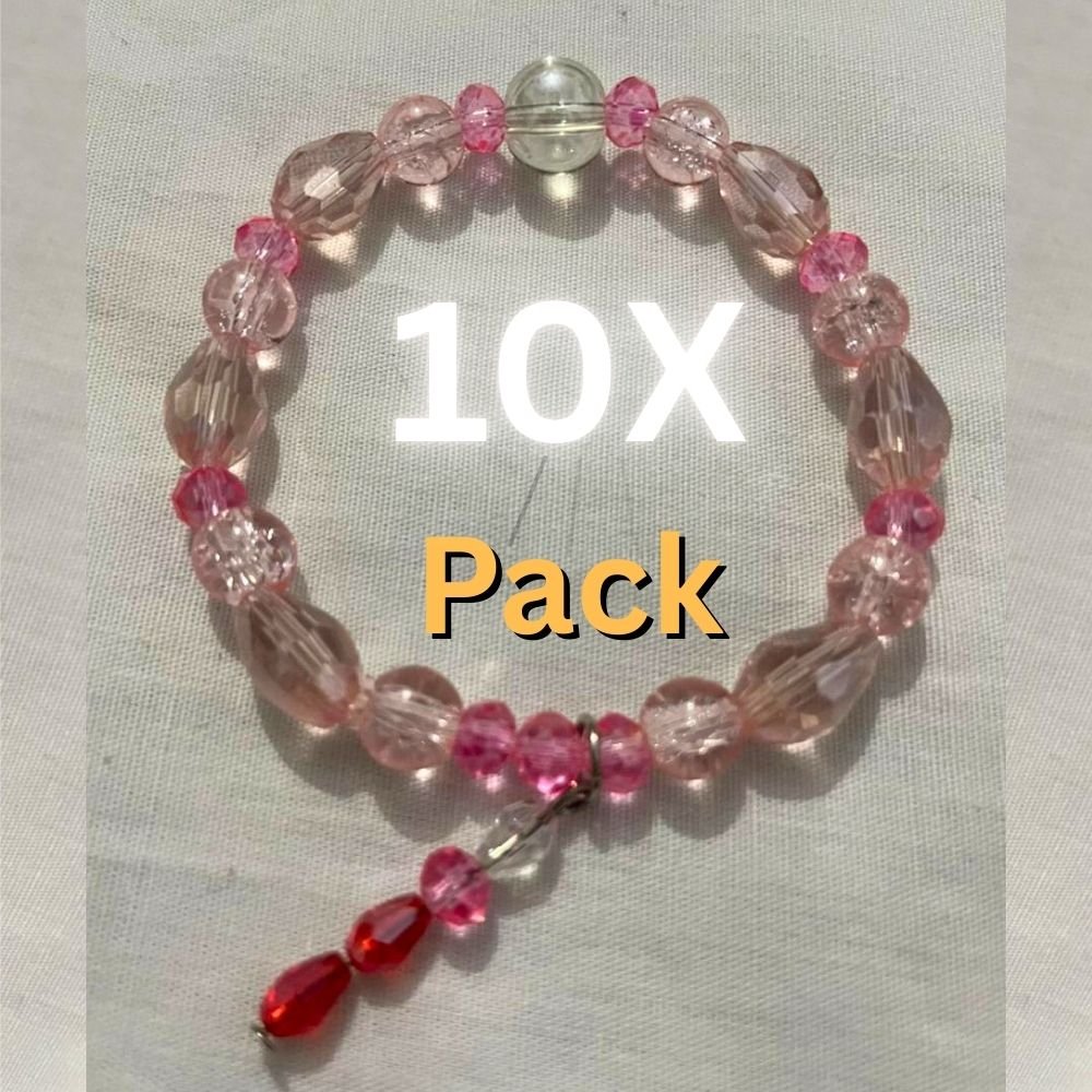 Pink beaded bracelet.