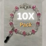 Clear pink beaded bracelet.
